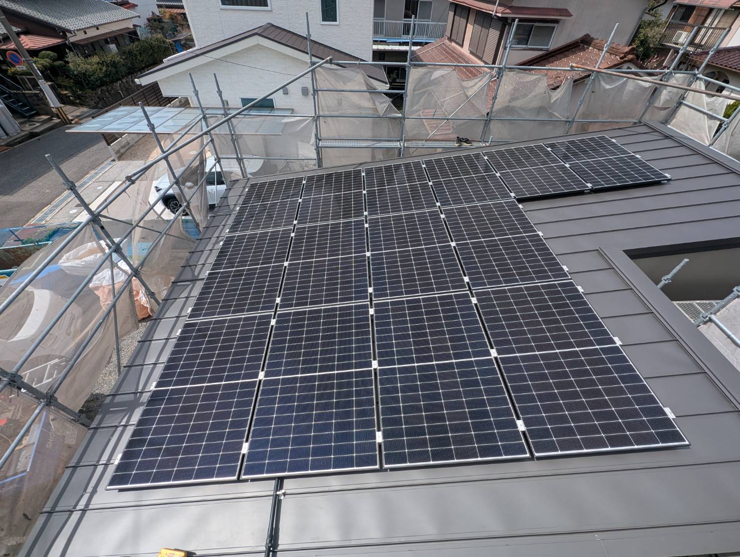 玉野市での太陽光パネル施工事例（6.16kW）