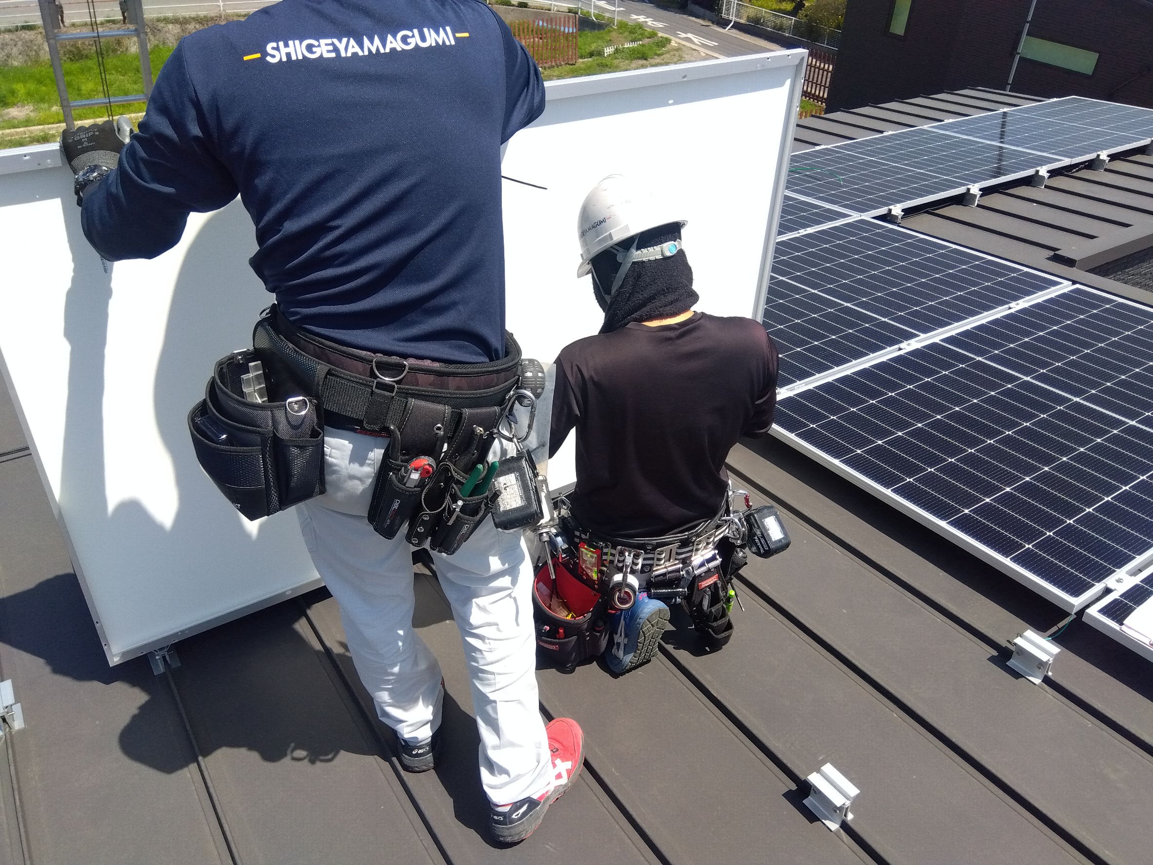 玉野市での太陽光パネル設置事例（6.72kW）