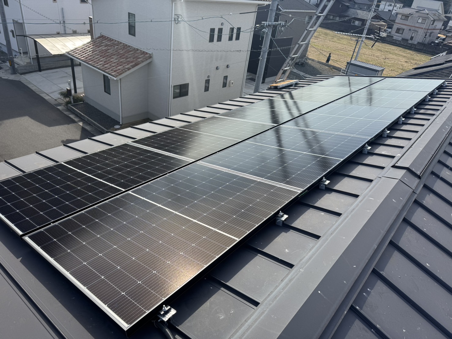 倉敷市での太陽光パネル設置事例（3.64kW）